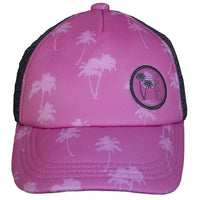 Trucker Palm Tree Ball Hat - Pink