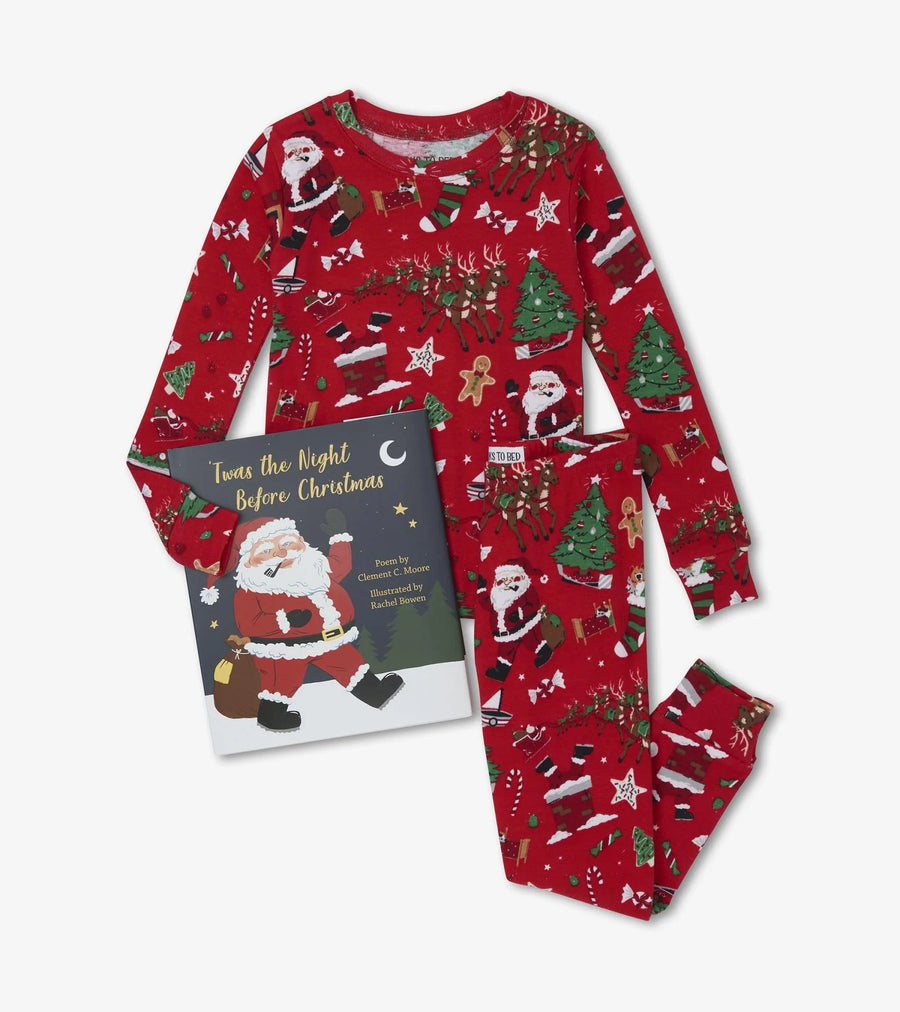 Red Twas The Night Before Christmas Kids Book and Pajama Set