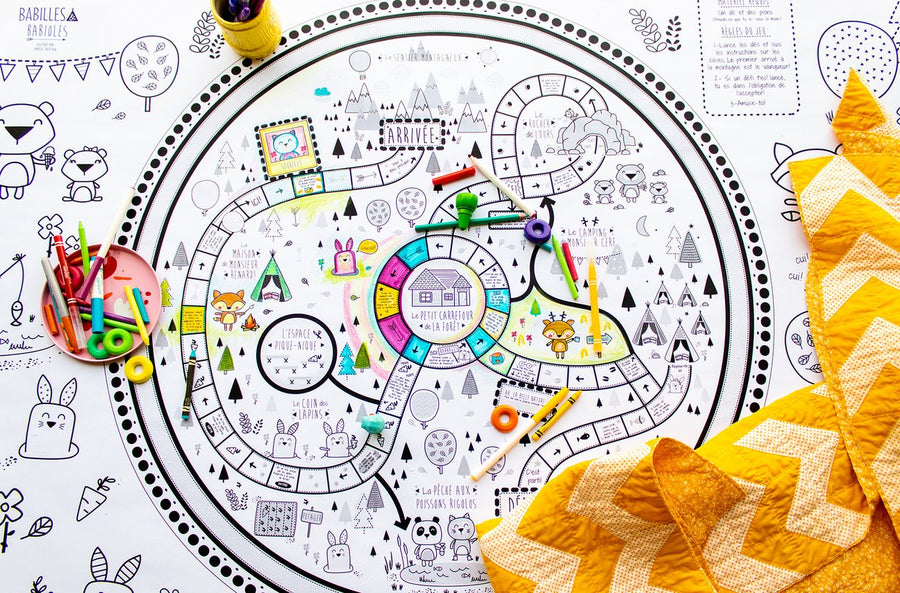 Le sentier des animaux- Giant coloring poster + Game Board (French version only)