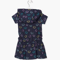 Short Sleeve Dress in Smile Print, Child