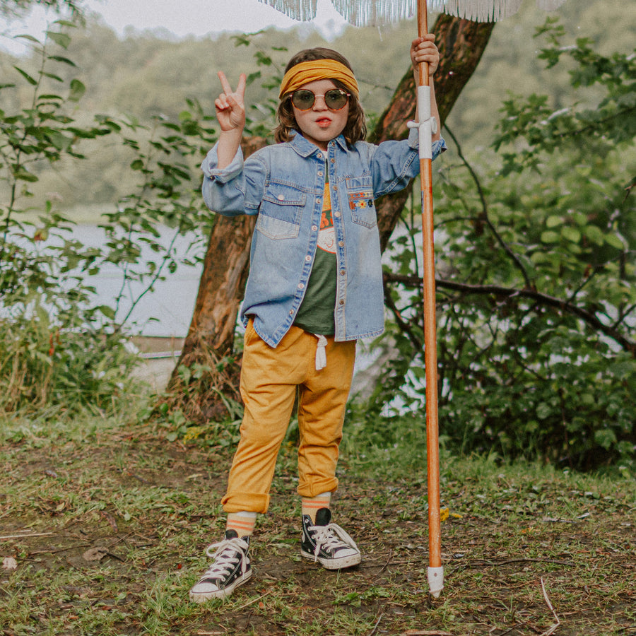 MUSTARD PANT RELAXED FIT IN FRENCH TERRY, CHILD