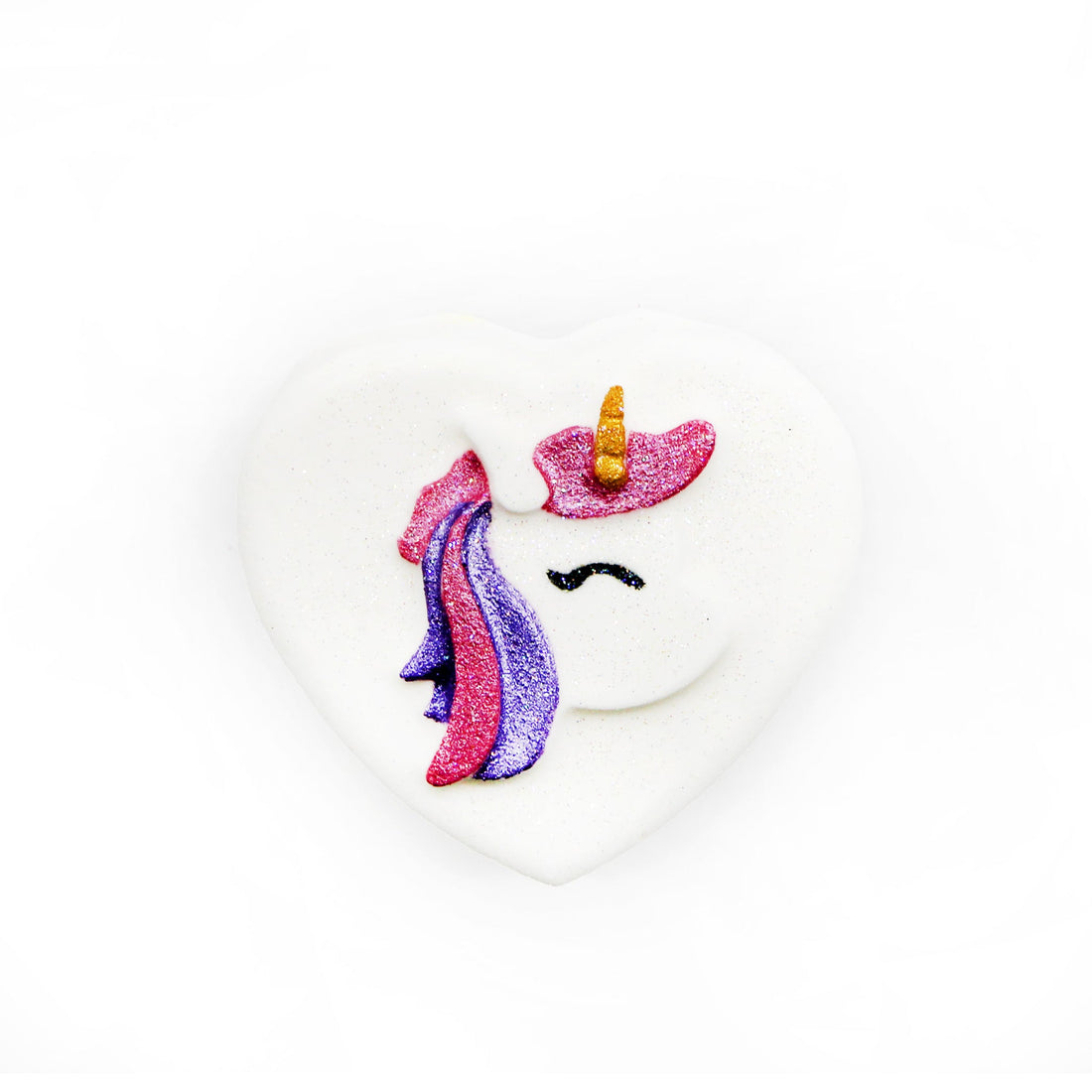 Unicorn Face on Heart Bath Bomb