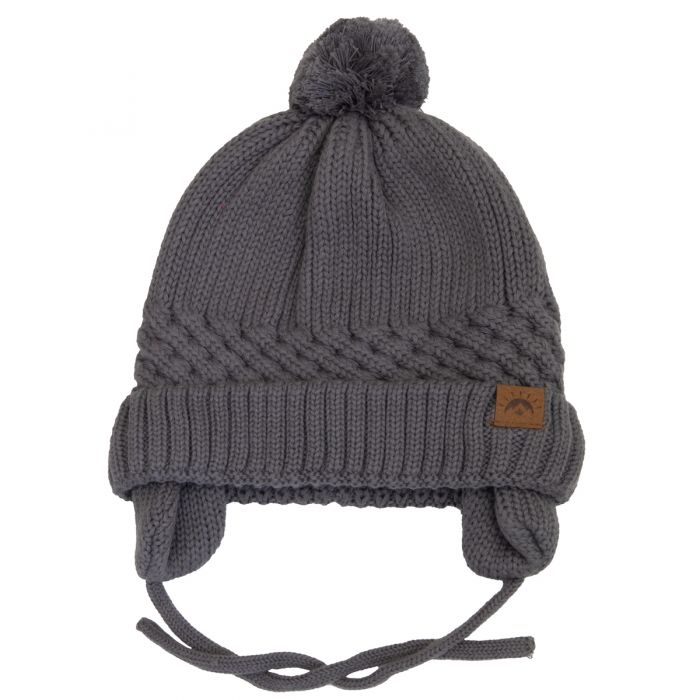 Unisex Cotton Knit Winter Hat - Steel Grey
