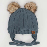 Cotton Knit Pom Pom Hat (Multiple Colors)