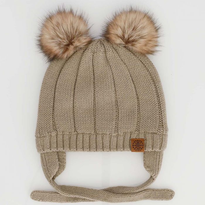 Cotton Knit Pom Pom Hat (Multiple Colors)