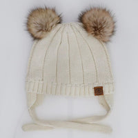 Cotton Knit Pom Pom Hat (Multiple Colors)