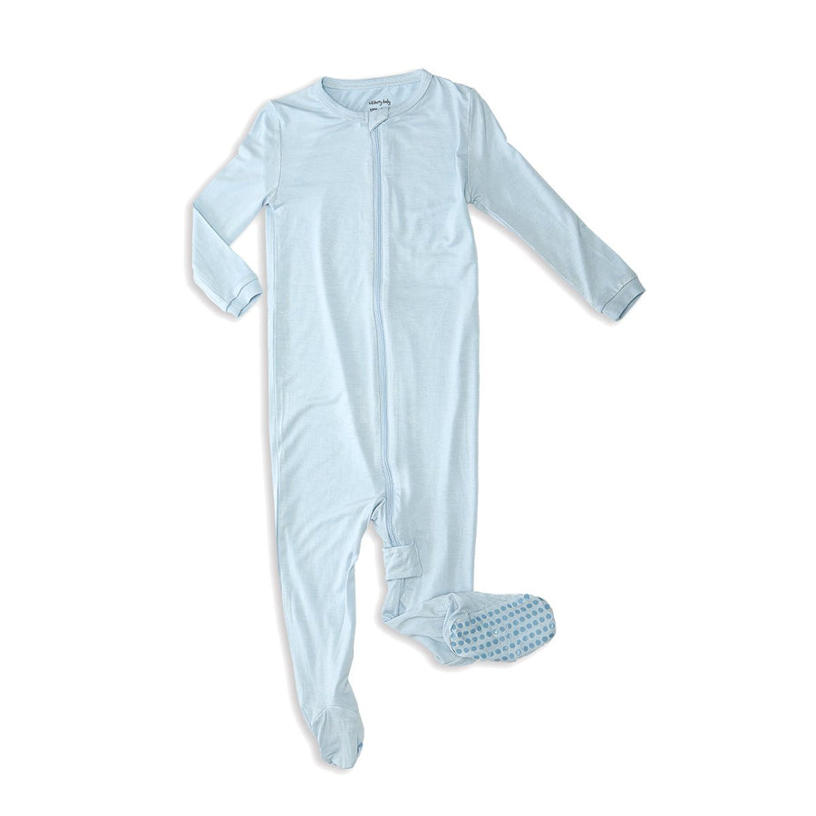 Bamboo Zip-up Footed Sleeper (Baby Blue)