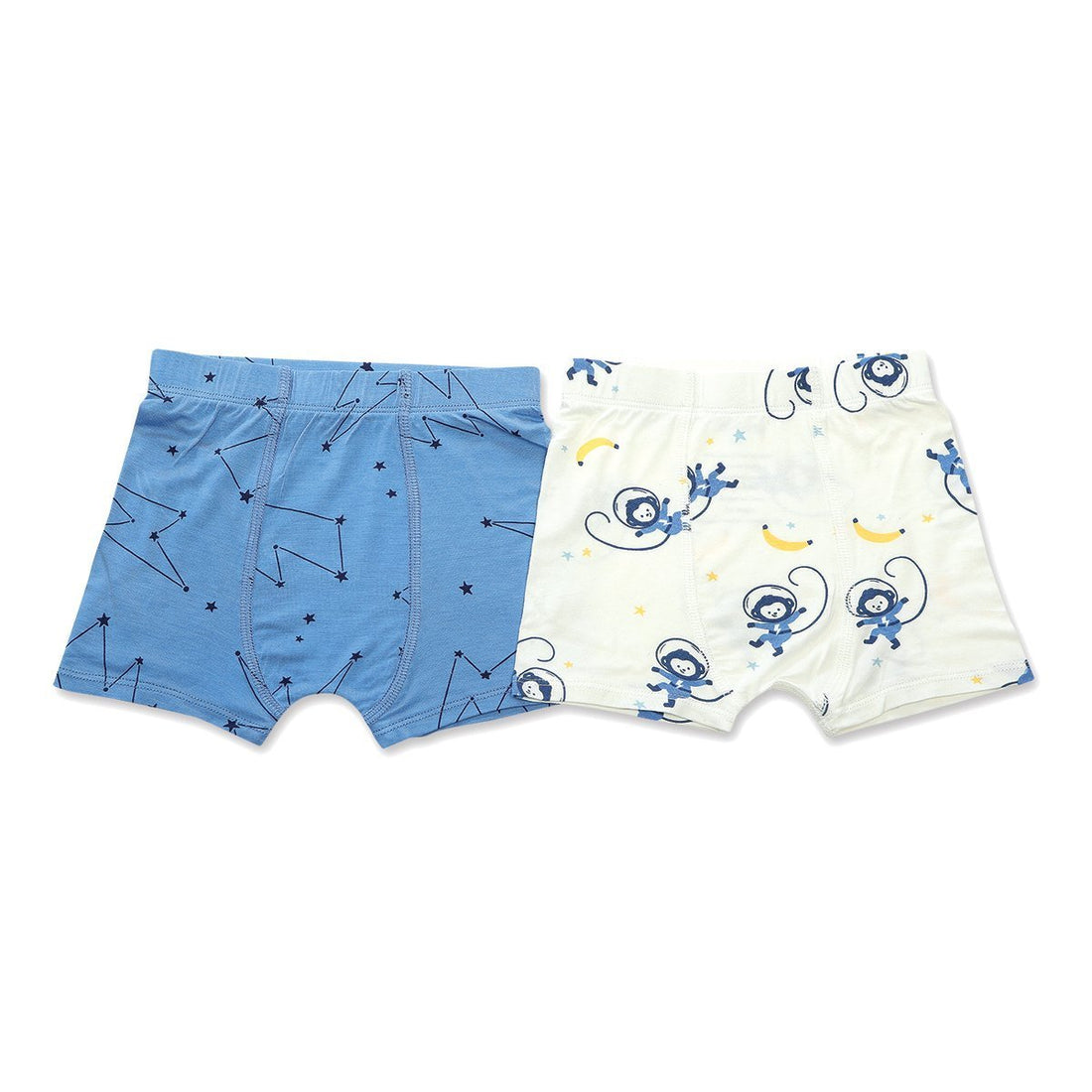 Bamboo Boys Underwear Shorts 2 pack (Light Up the Sky Print/Space Monkey Print)